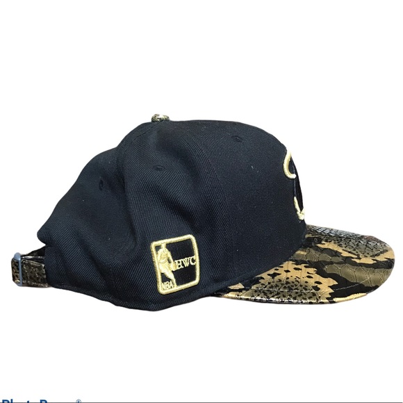 Black & Gold Miami Heat Strapback Hat - Picture 2 of 4